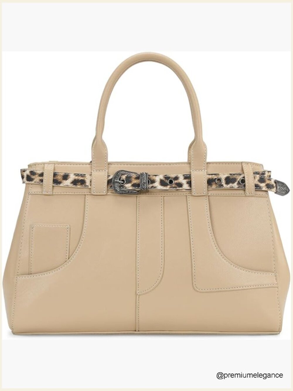 Trendy Y2K Leopard Belt Tote Bag with Crossbody Strap